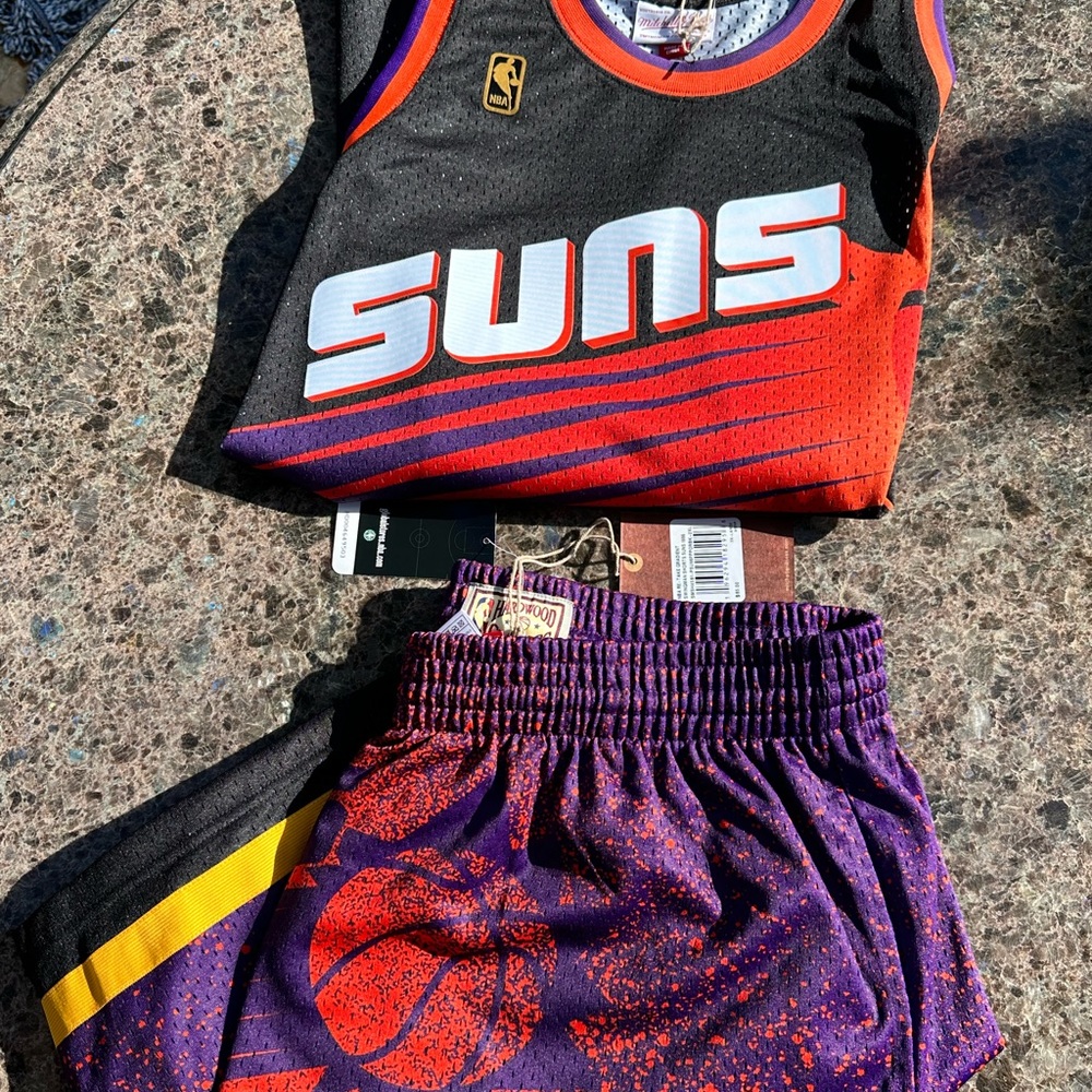 Phoenix Suns NBA 1996 Retro Steve Nash #13 Mitchell & Ness Jersey & Shorts Sz M